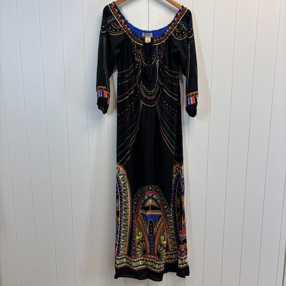 Flying Tomato Women Boho Indie Cottage Tribal Maxi Dress Size L Hippie Trad Wife - Picture 1 of 8